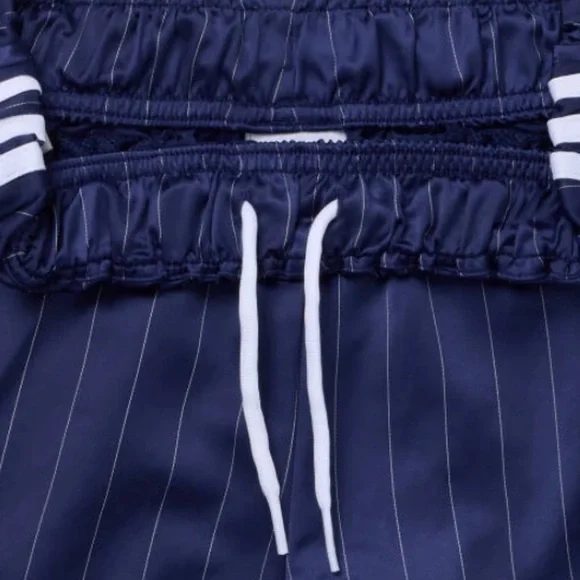 ADIDAS Pinstripe Satin Shorts (S/Blue) - Picture 11 of 13